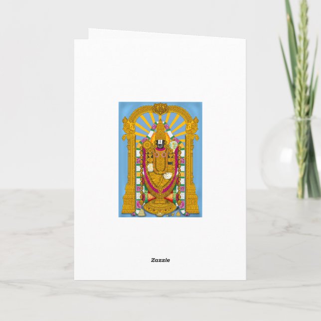 Carte de vœux Tirupati Balaji, décoration intérieu (Dos)