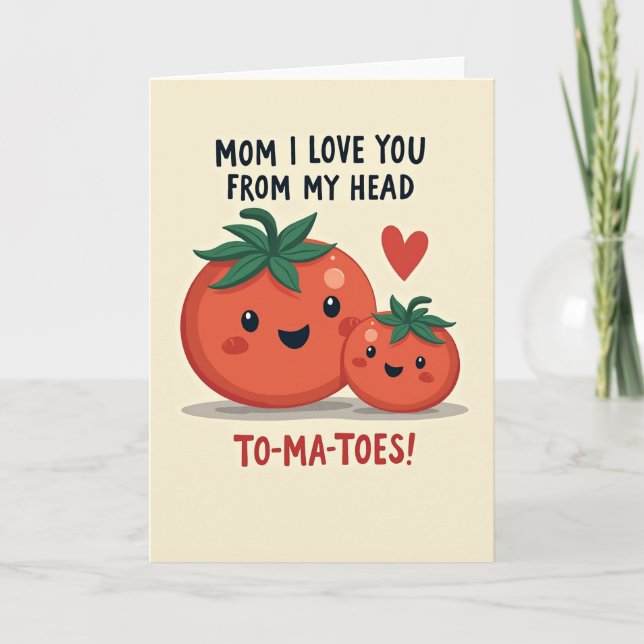 Carte de vœux Tomate Amour Maman (Devant)