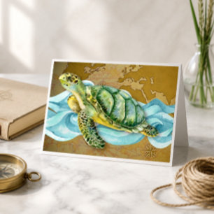 Carte de vœux Tortue de mer