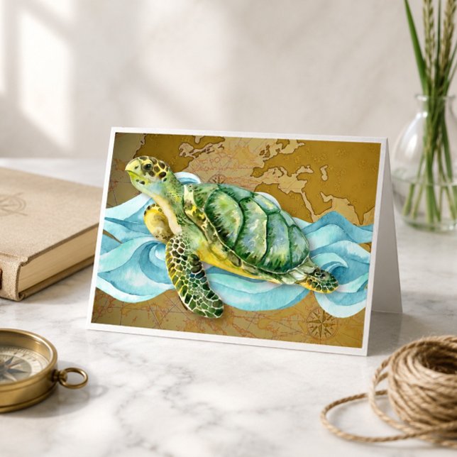 Carte de vœux Tortue de mer (Créateur téléchargé)