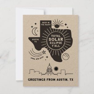 Carte de voeux Total Solar Eclipse Austin Texas