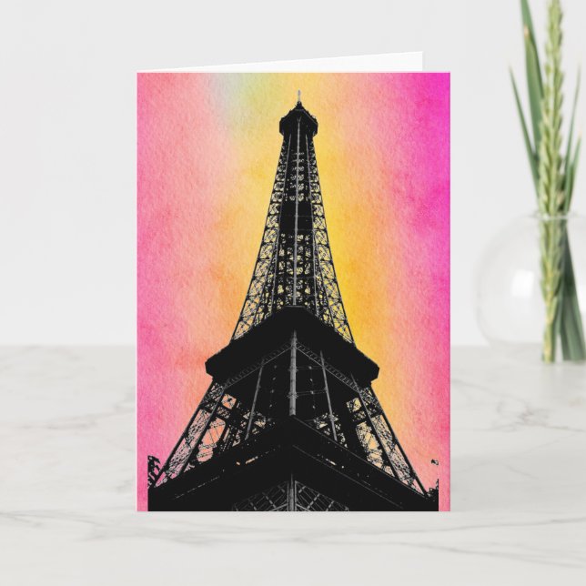 Carte de voeux Tour Eiffel (Devant)