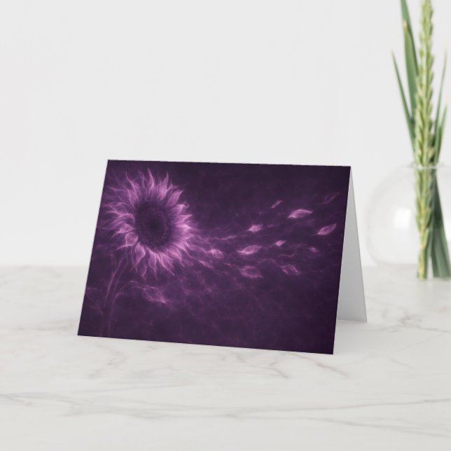 Carte de vœux Tournesol cosmique violet (Devant)