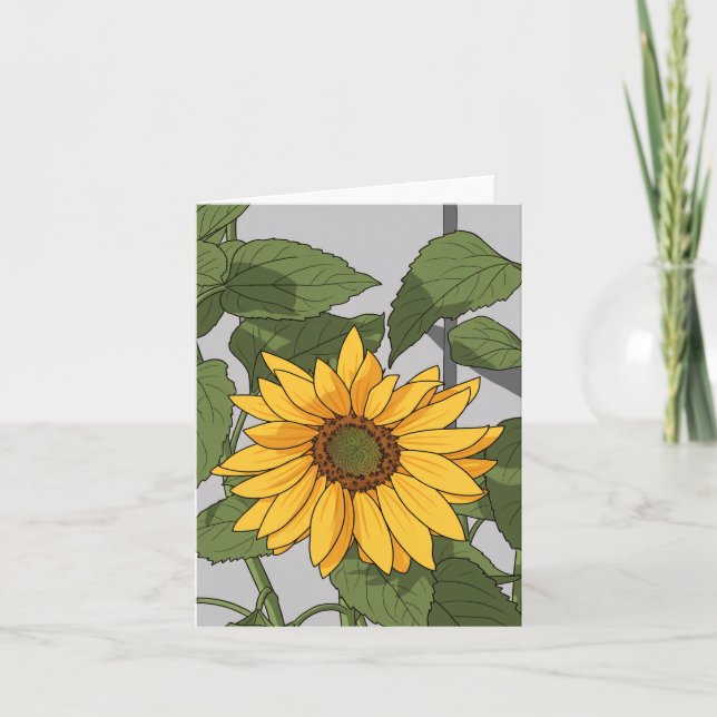 Carte de vœux tournesol de près (Devant)