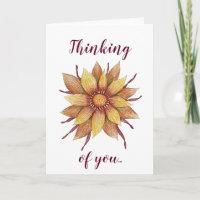 Carte de vœux Tournesol "Pensée pour toi"