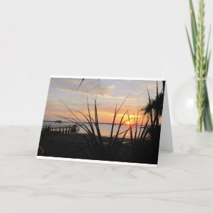 Carte de voeux tout-temps avec photo du coucher du