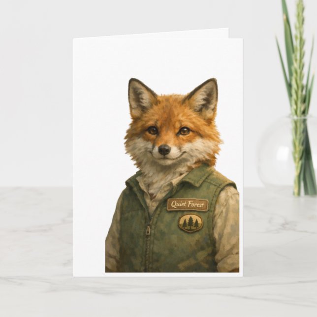 Carte de vœux tout usage de garde forestier renard (Devant)
