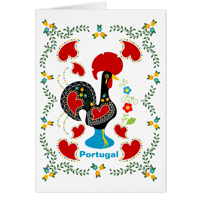 Carte de voeux traditionnelle Rooster du Portugal (Devant)