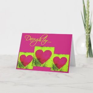 Carte de voeux Triple Coeur Valentine Fille