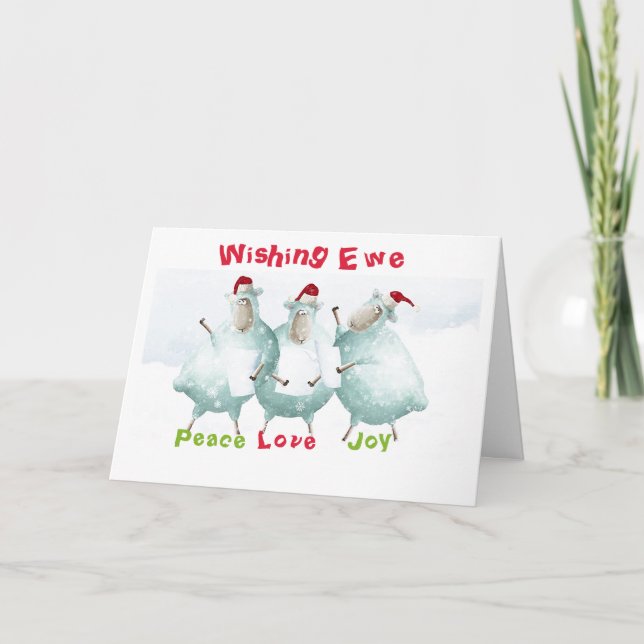 Carte de vœux Trois Petits Agneaux (Devant)
