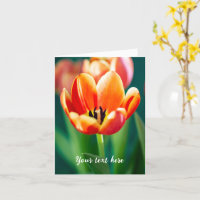 Carte de vœux Tulipe Orange