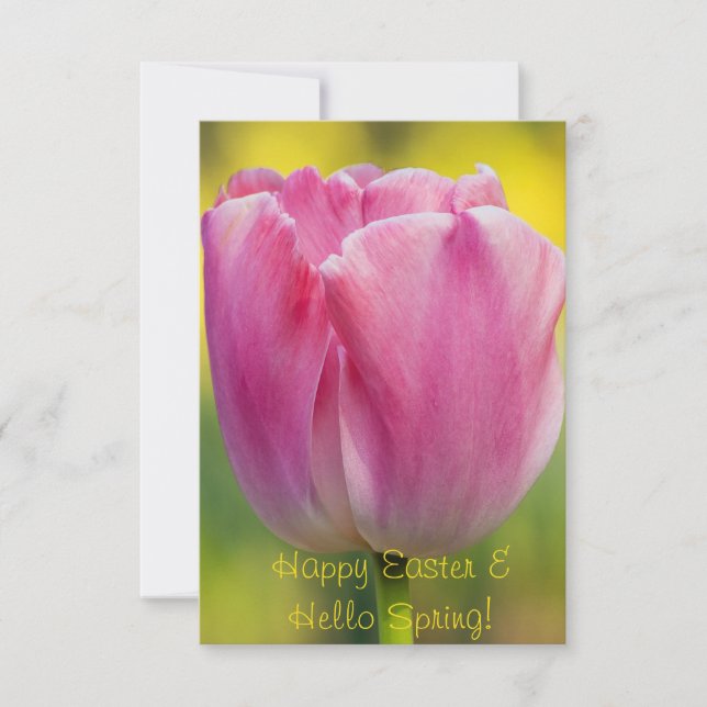 Carte de vœux Tulipe Rose de Printemps (Devant)
