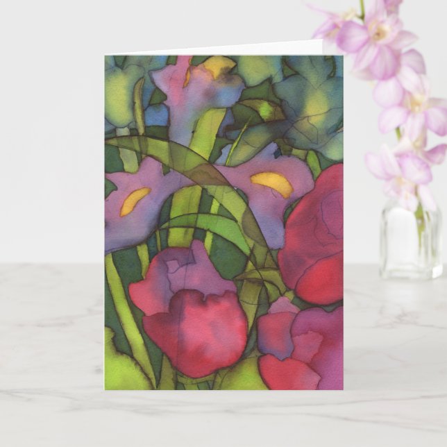 Carte de voeux Tulips & Irises (Orchidée)