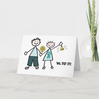 Carte de voeux turquoise Ribbon Chemo Bell Couple