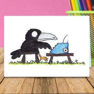 carte de vœux TYPEWRITER CROW par Nicole Janes
