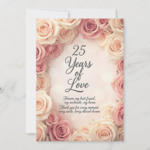 Carte de voeux ultra romantique pour 25 ans de mar