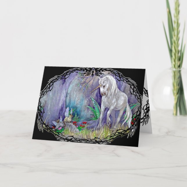 Carte de voeux - Unicorn Fairy Cats (Devant)