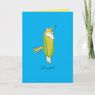Carte de voeux Unicorn Funny Corn