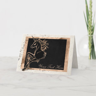 Carte de voeux Unicorn noir