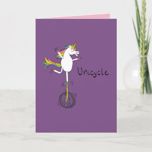 Carte de voeux Unicycle Unicorn Funny pour bicycle