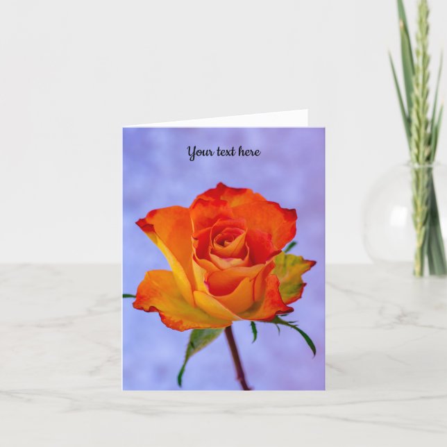Carte de voeux unique orange et rose jaune (Devant)