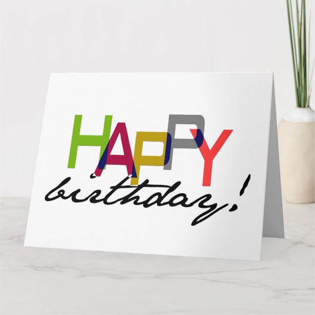 Carte de voeux Unisex Happy Birthday Typography (Devant)