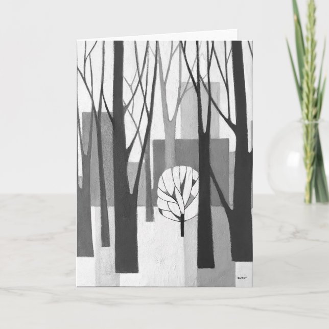 Carte de vœux urbaine moderniste pour les fêtes d' (Devant)