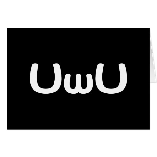 Carte de voeux UwU Happy Anime Face Emoticon (Devant horizontal)