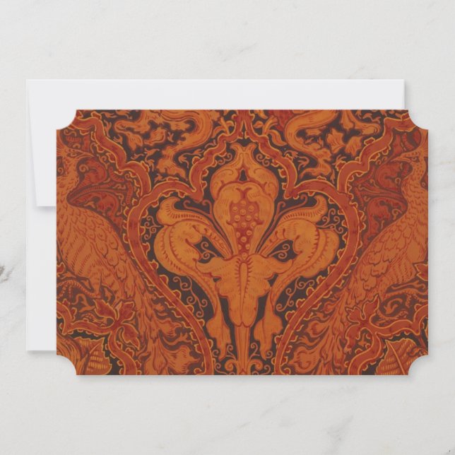 Carte de vœux V&A Red Peacock Frieze (Devant)