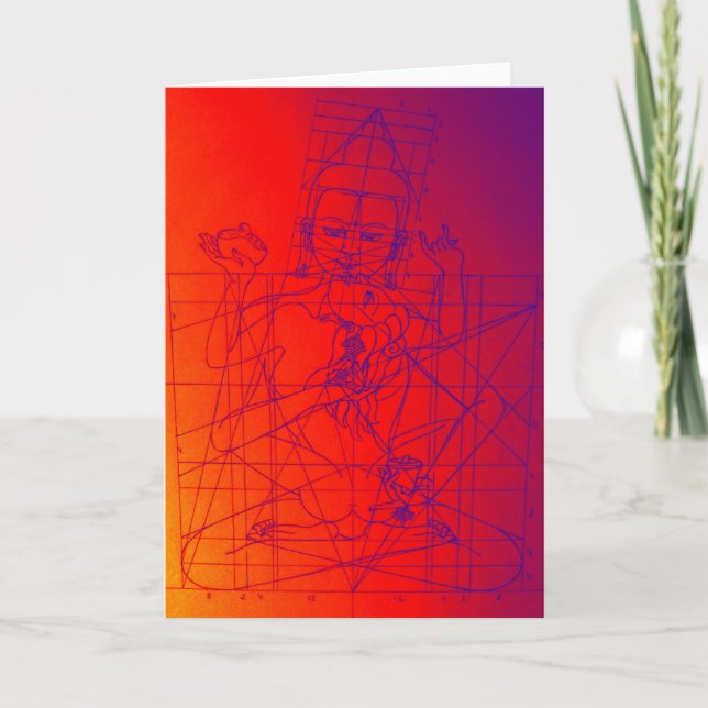 Carte de voeux Vajrasattva et Consort Sketch (Devant)