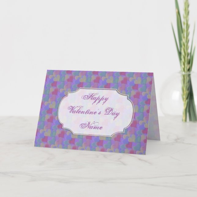 Carte de voeux Valentine Coeurs multicolores (Devant)