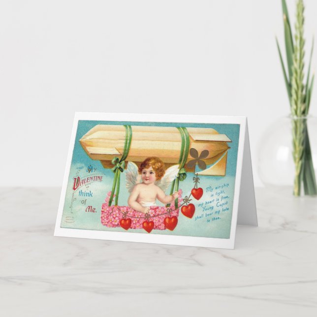 Carte de voeux Valentine vintage Airship (Devant)