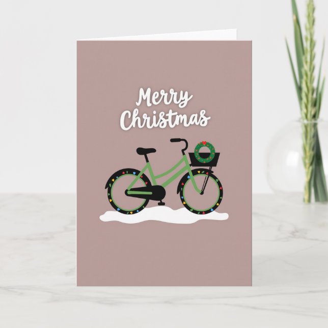 Carte de vœux vélo de Noël (Devant)