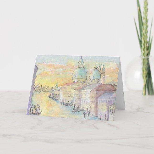 Carte de voeux "Venice Watercolor Sketch/Italie" (Devant)