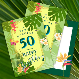 Carte de vœux verte annuelle de paradis tropical
