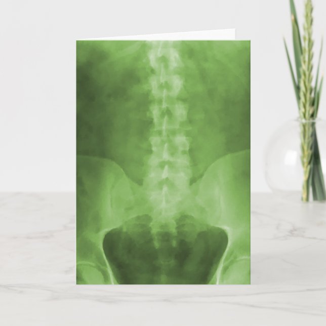 Carte de voeux verte d'art de rayon X de Digitals (Devant)