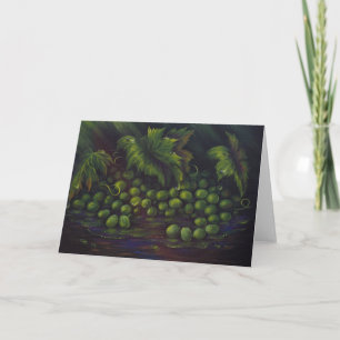 Carte de voeux verte de raisins
