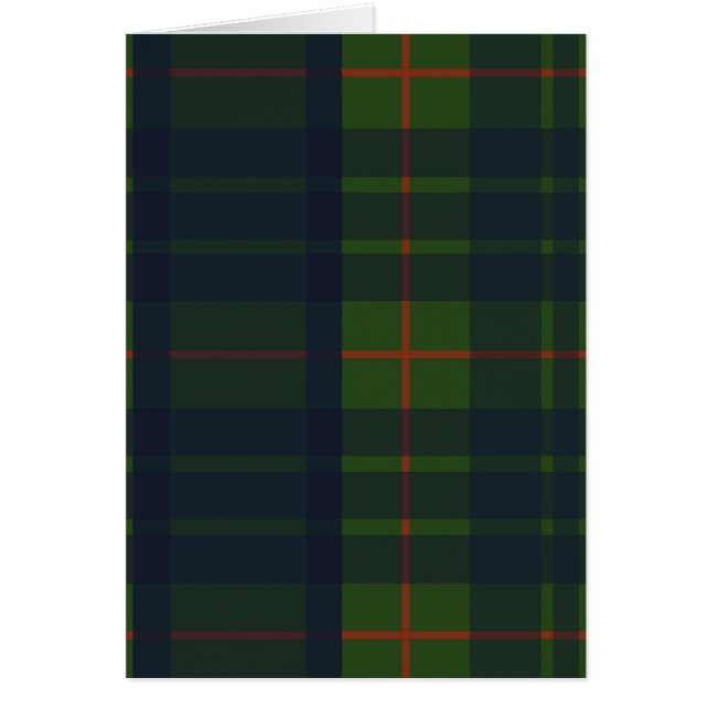 Carte de voeux verte et bleue Tartan Plaid (Devant)