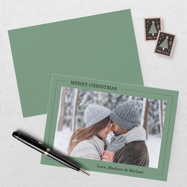 Carte de vœux verte Joyeux Noël (Créateur téléchargé)