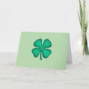 Carte de vœux verte Lucky 4 Leaf Irish Clover