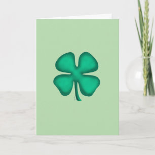 Carte de vœux verte Trèfle irlandais Lucky 4 Leaf