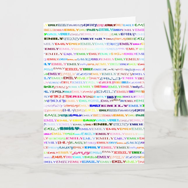 Carte de voeux verticale Emily Text Design II (Devant)