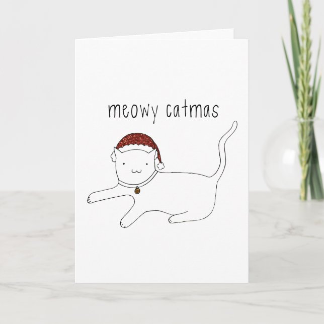 Carte de voeux verticale Meowy Catmas (Devant)