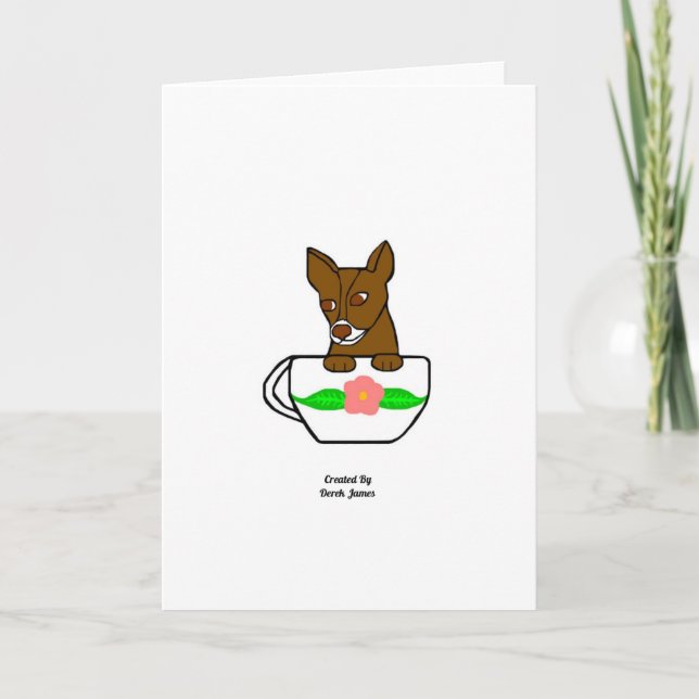 Carte de voeux verticale Teacup Chihuahua (Devant)