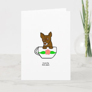 Carte de voeux verticale Teacup Chihuahua