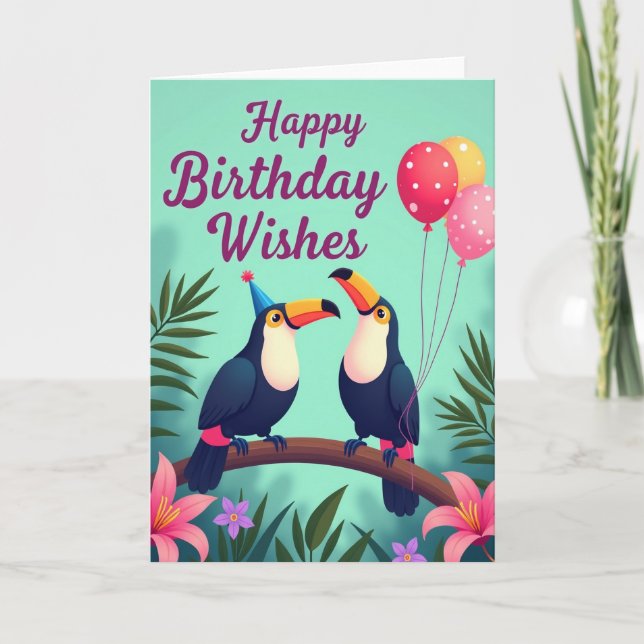 Carte de vœux Vibrants Oiseaux (Devant)