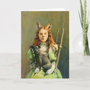 Carte de voeux Victorian Fox Girl