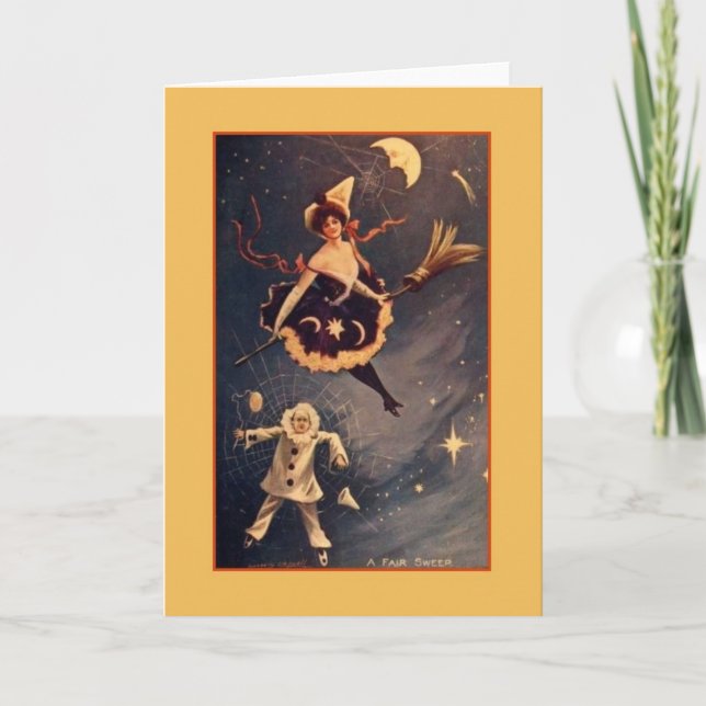 Carte de voeux Victorian Halloween Witch (Devant)