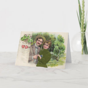 Carte de voeux Victorian Loving Couple