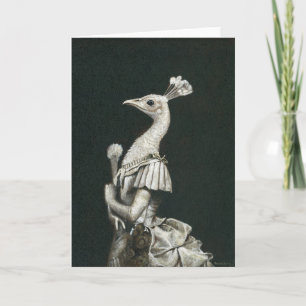 Carte de voeux Victorian Peacock Lady